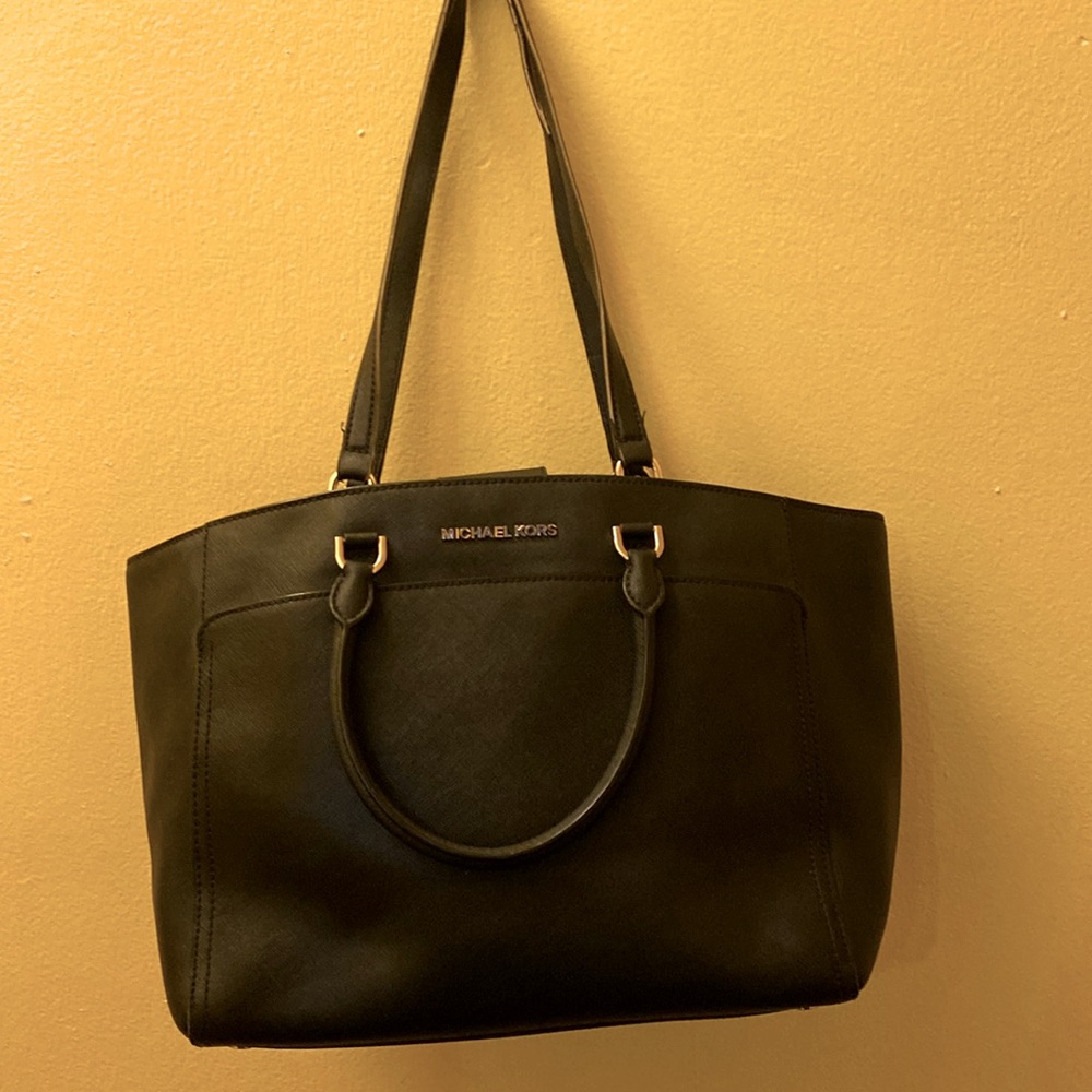 Michael Kors, black, leather bag.